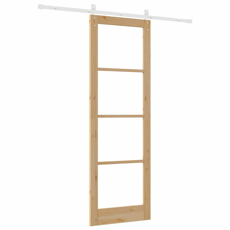 vidaXL Csúszó ajtó ORKDAL Barna 78 x 232 cm Tömör fenyőfa