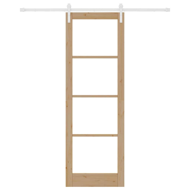 vidaXL Csúszó ajtó ORKDAL Barna 78 x 232 cm Tömör fenyőfa