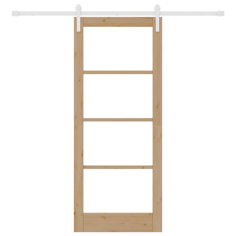 vidaXL Csúszó ajtó ORKDAL Barna 83 x 202 cm Tömör fenyőfa
