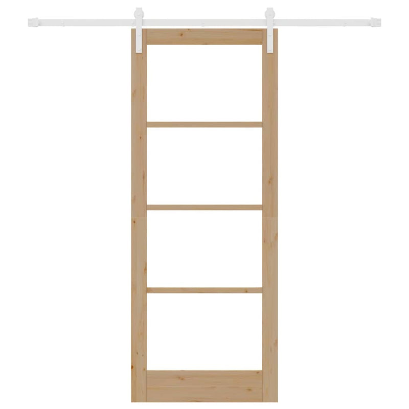 vidaXL Csúszó ajtó ORKDAL Barna 83 x 211 cm Tömör fenyőfa