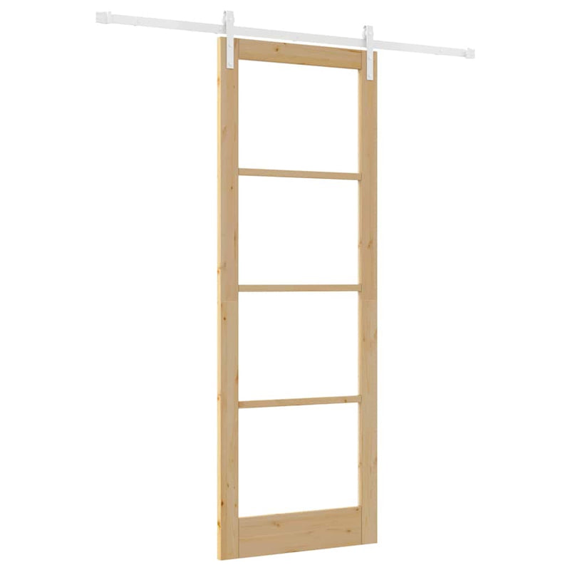 vidaXL Csúszó ajtó ORKDAL Barna 83 x 232 cm Tömör fenyőfa