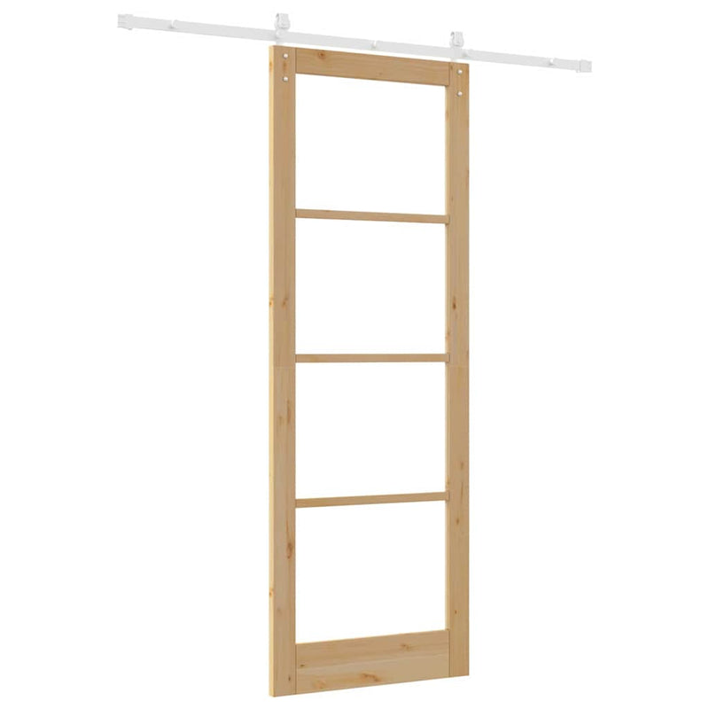 vidaXL Csúszó ajtó ORKDAL Barna 83 x 232 cm Tömör fenyőfa