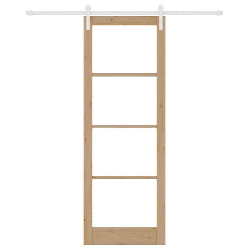 vidaXL Csúszó ajtó ORKDAL Barna 83 x 232 cm Tömör fenyőfa