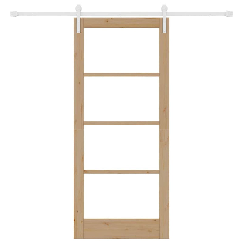 vidaXL Csúszó ajtó ORKDAL Barna 86 x 198.5 cm Tömör fenyőfa