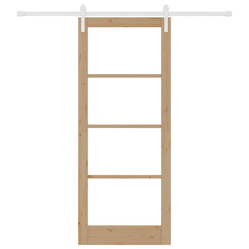 vidaXL Csúszó ajtó ORKDAL Barna 86 x 211 cm Tömör fenyőfa