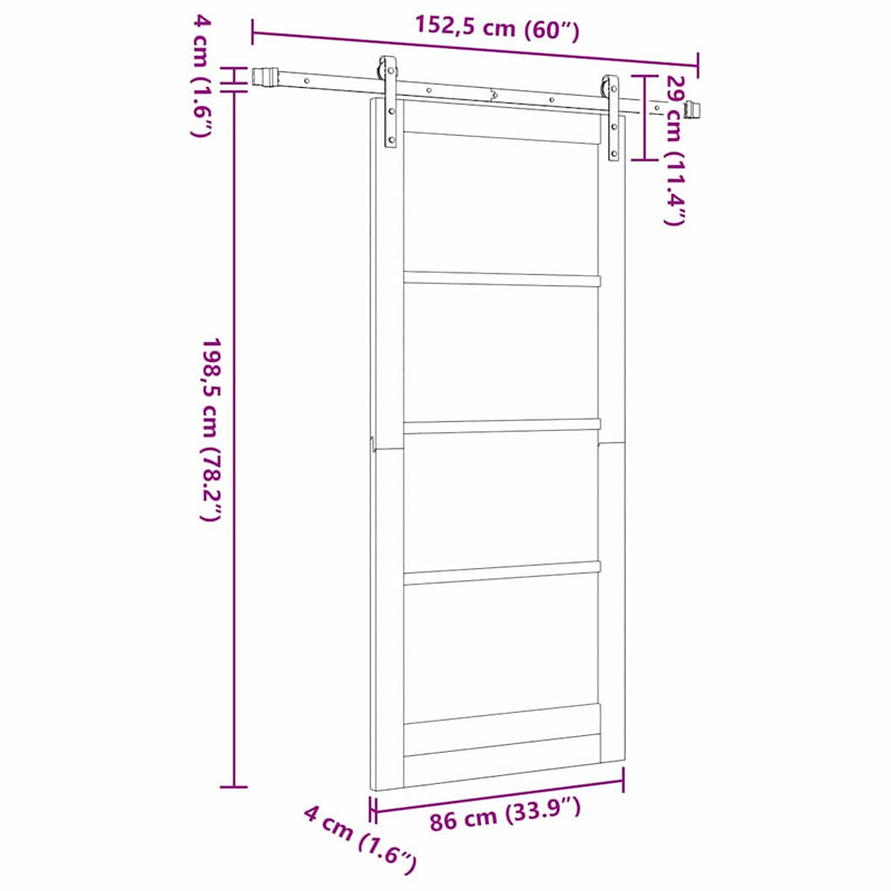 vidaXL Csúszó ajtó Egyéb ORKDAL Barna 86 x 198.5 cm