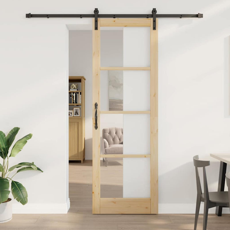 vidaXL Csúszóajtó Egyéb ORKDAL Barna 78 x 232 cm Fa és fém