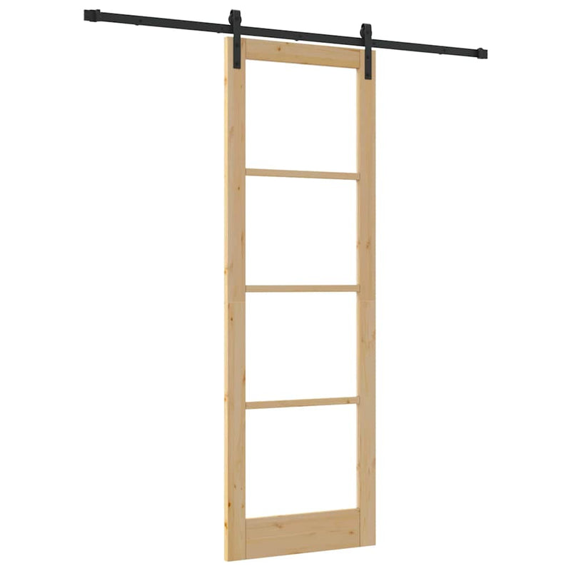 vidaXL Csúszóajtó Egyéb ORKDAL Barna 78 x 232 cm Fa és fém