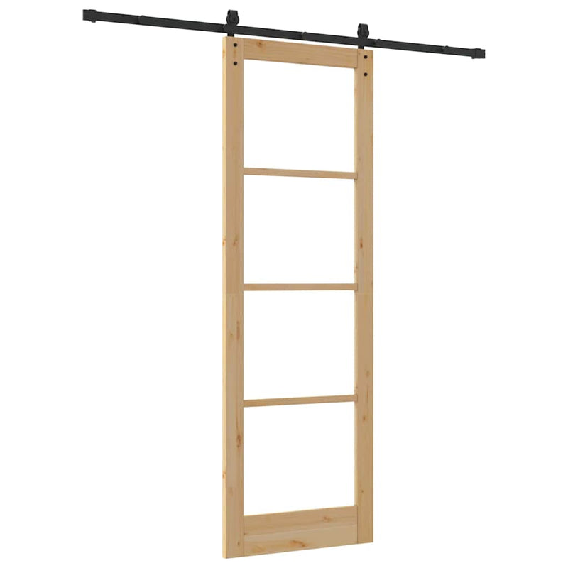 vidaXL Csúszóajtó Egyéb ORKDAL Barna 78 x 232 cm Fa és fém