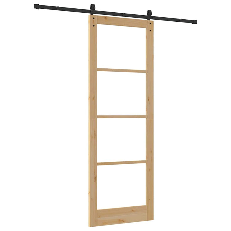 vidaXL Csúszóajtó Egyéb ORKDAL Barna 83 x 232 cm Fa és fém