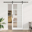 vidaXL Csúszó ajtó ORKDAL Fehér 93 x 232 cm Tömör fenyőfa és üveg