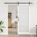 vidaXL Csúszó ajtó ORKDAL Fehér 93 x 232 cm Tömör fenyőfa és üveg
