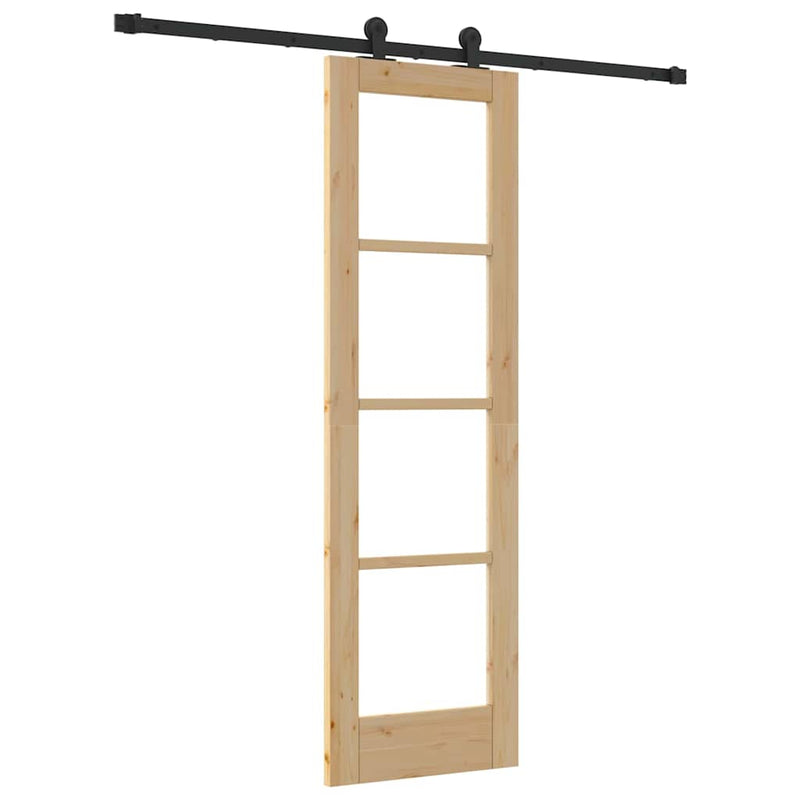 vidaXL Csúszóajtó ORKDAL Barna 61 x 198.5 cm Fa és fém