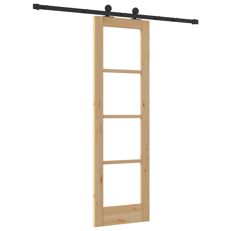 vidaXL Csúszóajtó ORKDAL Barna 61 x 198.5 cm Fa és fém