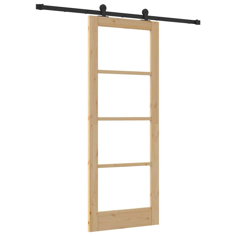 vidaXL Csúszóajtó ORKDAL Barna 78 x 202 cm Fa és fém