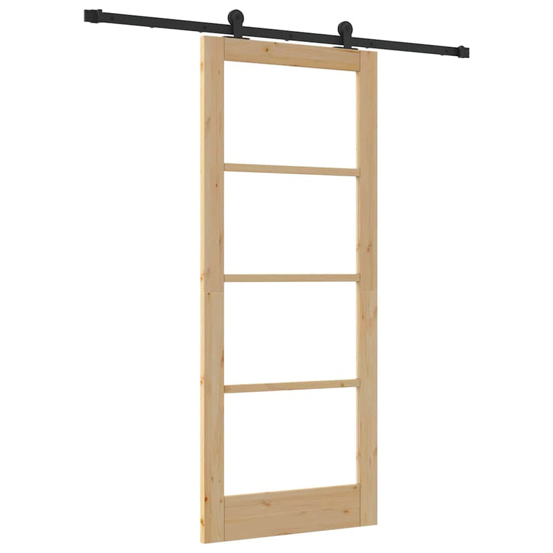 vidaXL Csúszóajtó ORKDAL Barna 83 x 202 cm Fa és fém