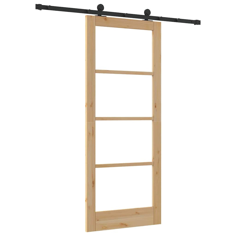 vidaXL Csúszóajtó ORKDAL Barna 83 x 202 cm Fa és fém