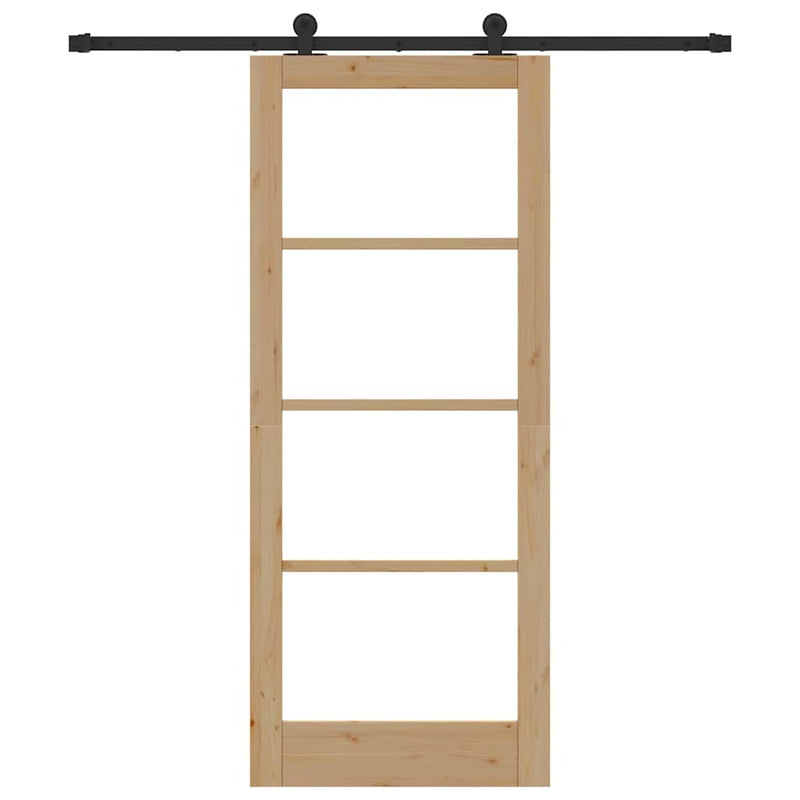vidaXL Csúszóajtó ORKDAL Barna 83 x 202 cm Fa és fém
