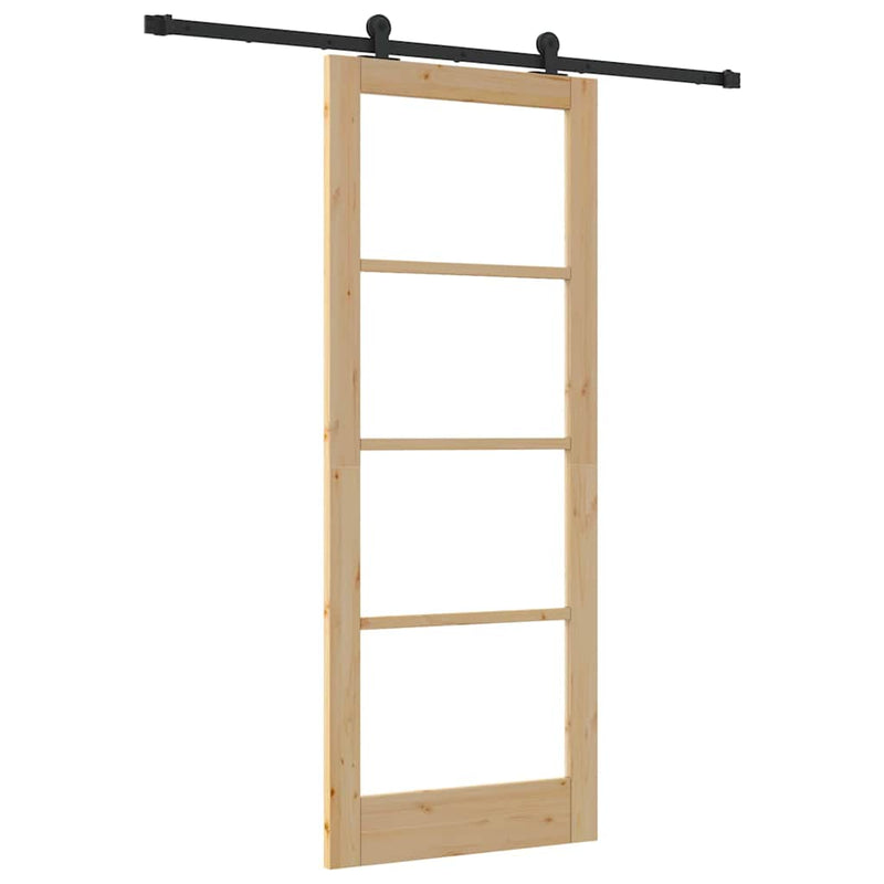 vidaXL Csúszóajtó ORKDAL Barna 83 x 211 cm Fa és fém