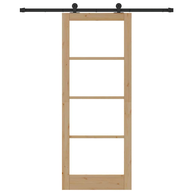 vidaXL Csúszóajtó ORKDAL Barna 83 x 211 cm Fa és fém
