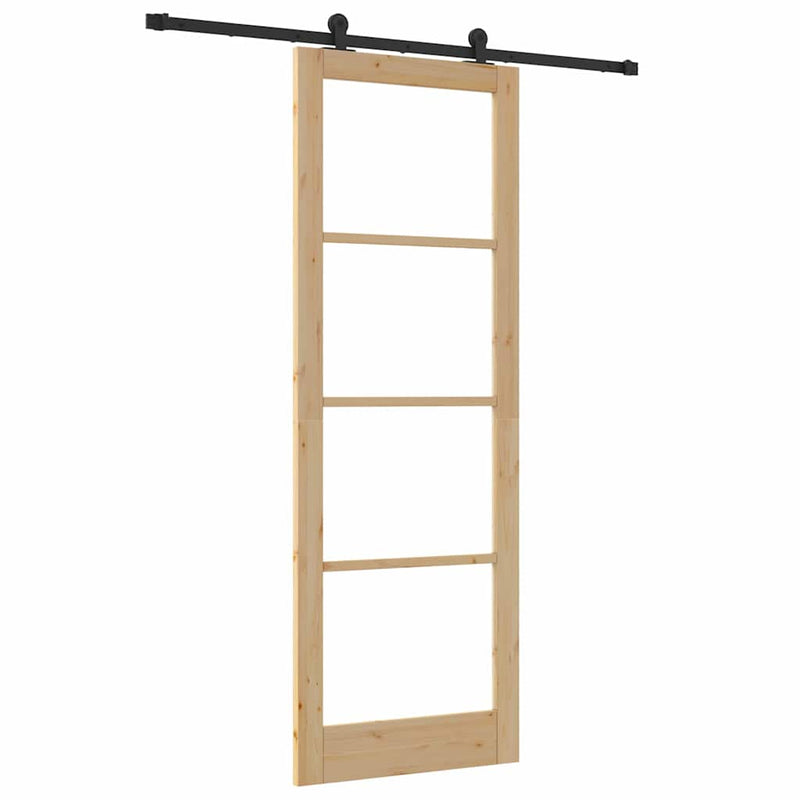 vidaXL Csúszóajtó ORKDAL Barna 83 x 232 cm Fa és fém