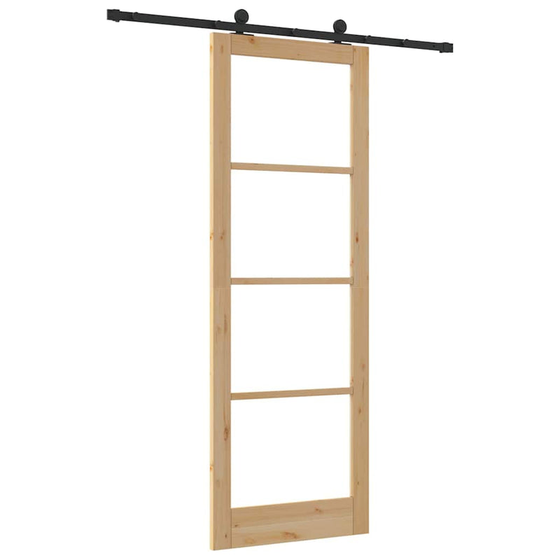 vidaXL Csúszóajtó ORKDAL Barna 83 x 232 cm Fa és fém