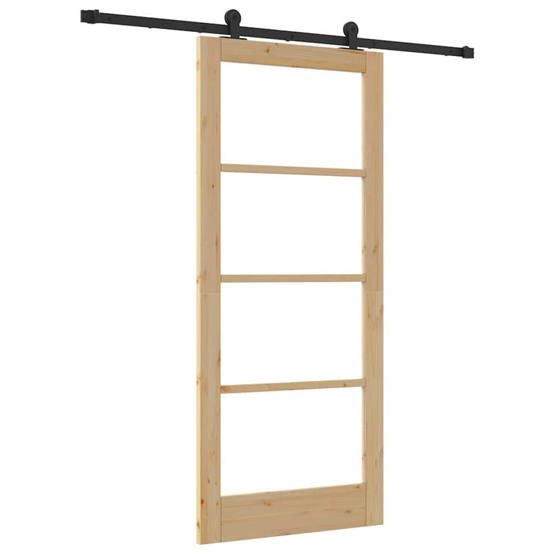 vidaXL Csúszóajtó ORKDAL Barna 86 x 198.5 cm Fa és fém
