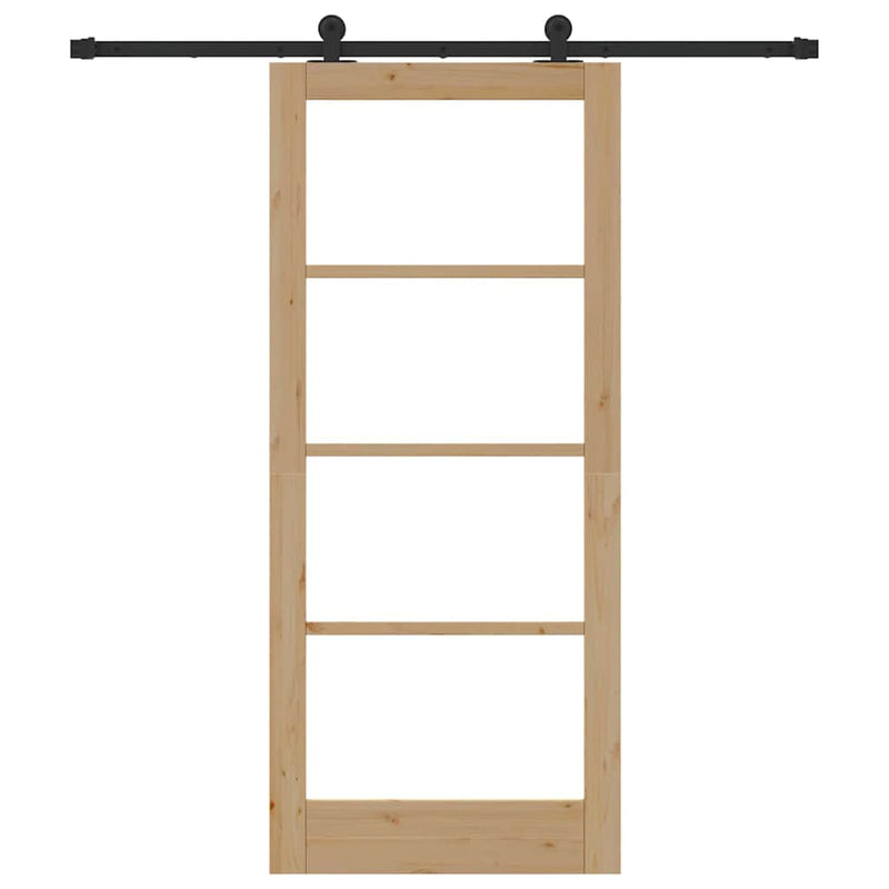 vidaXL Csúszóajtó ORKDAL Barna 86 x 198.5 cm Fa és fém