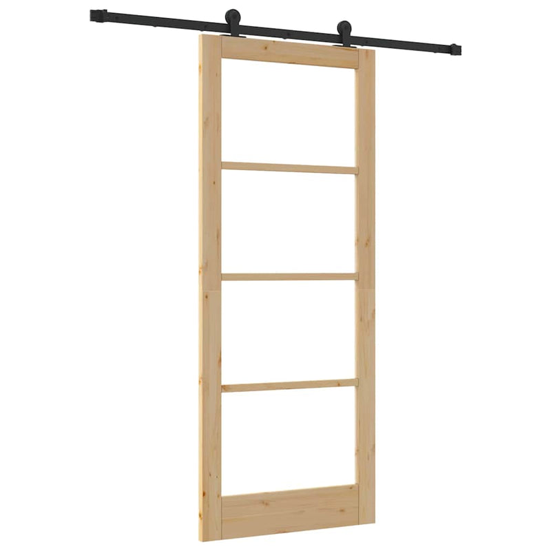 vidaXL Csúszóajtó ORKDAL Barna 86 x 211 cm Fa és fém