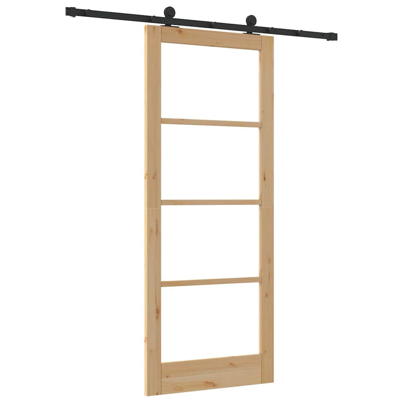 vidaXL Csúszóajtó ORKDAL Barna 86 x 211 cm Fa és fém