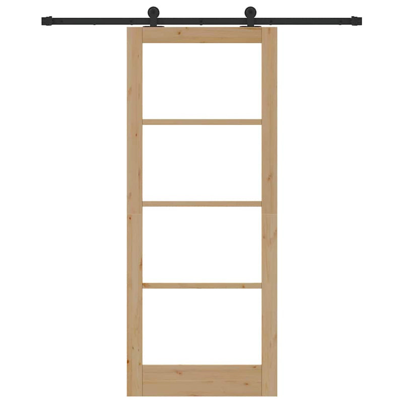 vidaXL Csúszóajtó ORKDAL Barna 86 x 211 cm Fa és fém
