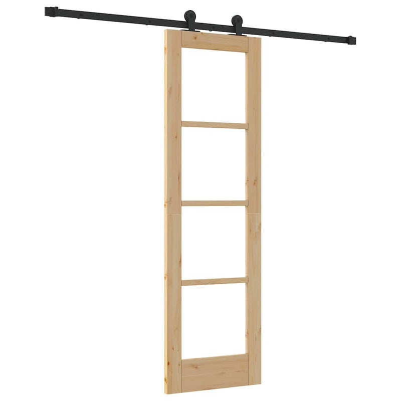 vidaXL Csúszóajtó ORKDAL Barna 61 x 198.5 cm Fa és fém