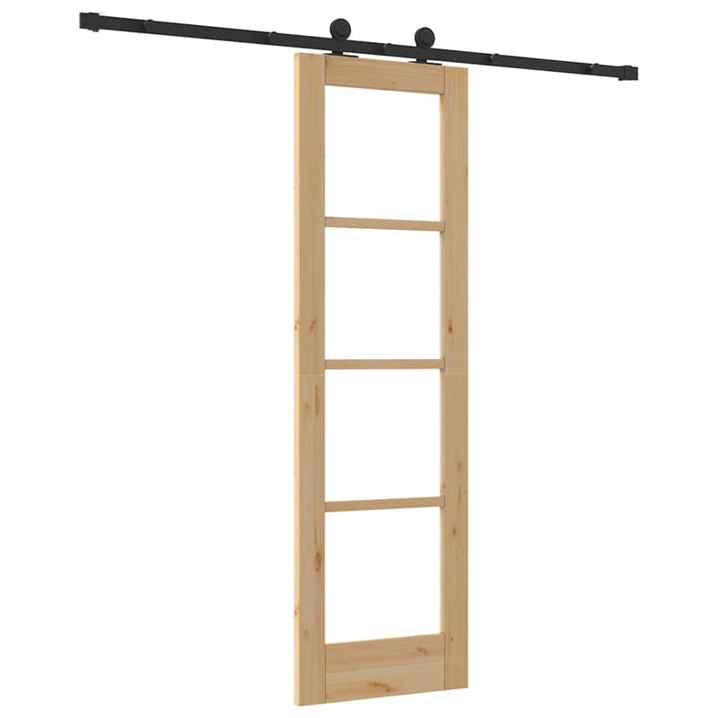 vidaXL Csúszóajtó ORKDAL Barna 61 x 198.5 cm Fa és fém