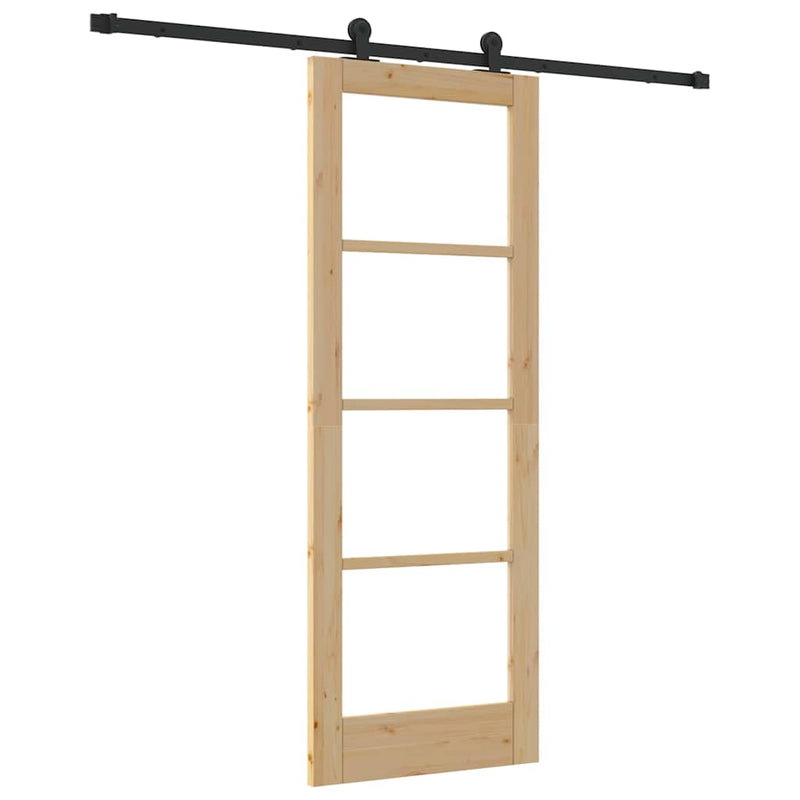 vidaXL Csúszóajtó ORKDAL Barna 73.5 x 198.5 cm Fa és fém