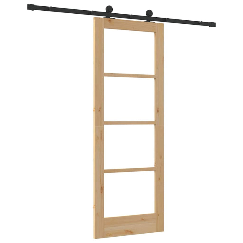 vidaXL Csúszóajtó ORKDAL Barna 73.5 x 198.5 cm Fa és fém