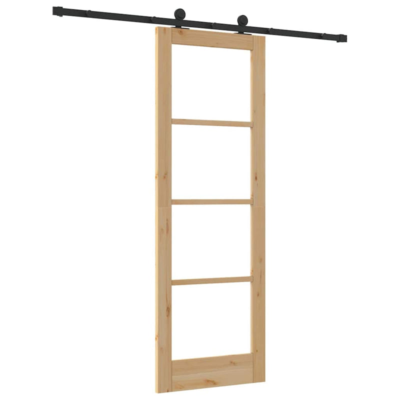 vidaXL Csúszóajtó ORKDAL Barna 73.5 x 211 cm Fa és fém
