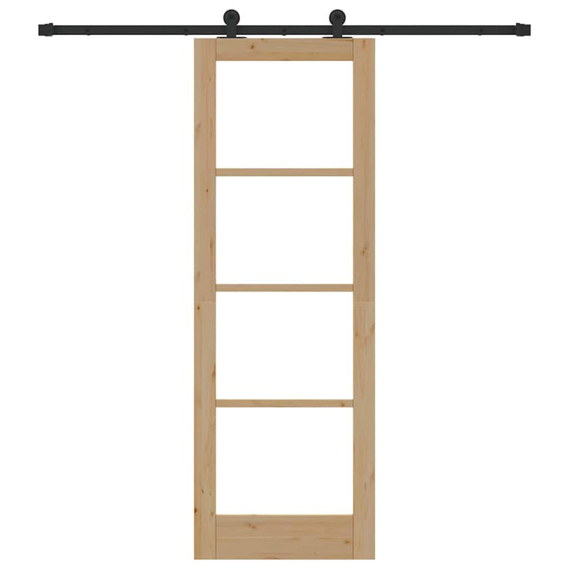 vidaXL Csúszóajtó ORKDAL Barna 73.5 x 211 cm Fa és fém
