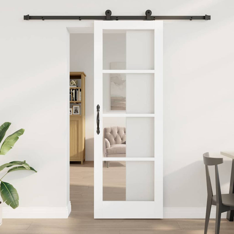 vidaXL Csúszóajtó ORKDAL Fehér 73.5 x 211 cm Fa és fém