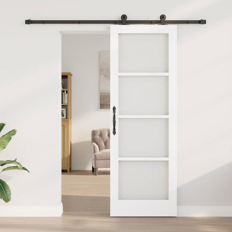 vidaXL Csúszóajtó ORKDAL Fehér 73.5 x 211 cm Fa és fém