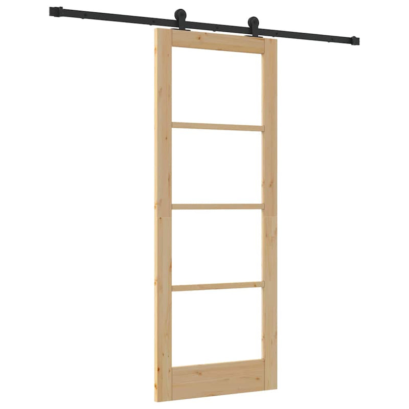 vidaXL Csúszóajtó ORKDAL Barna 78 x 202 cm Fa és fém