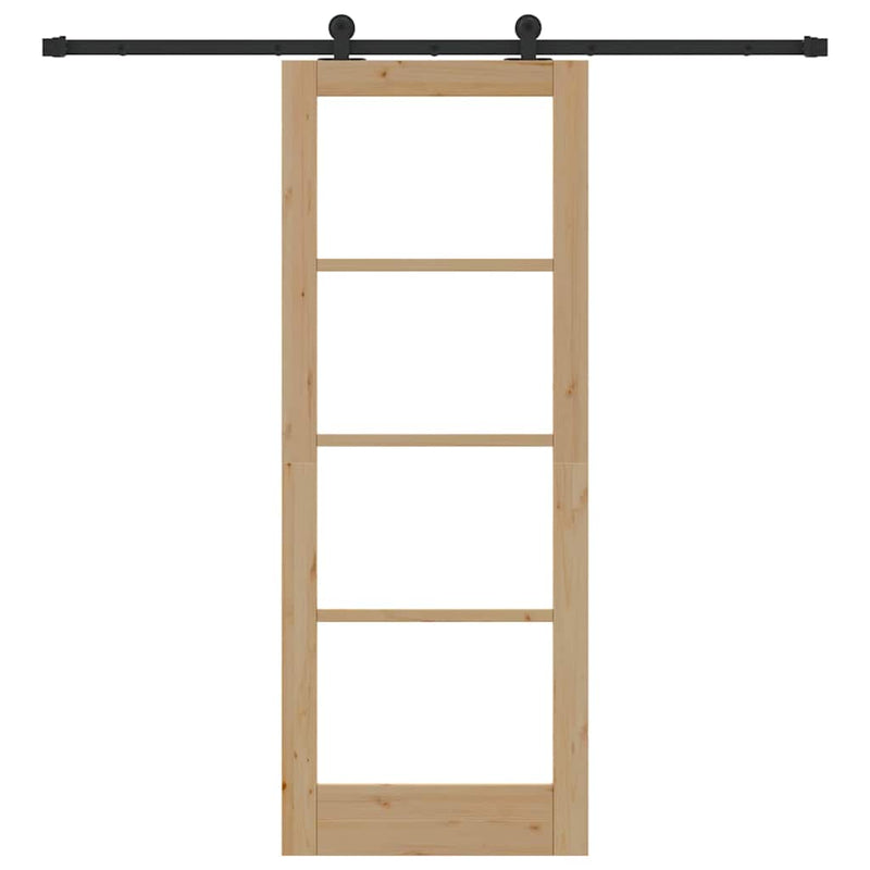 vidaXL Csúszóajtó ORKDAL Barna 78 x 202 cm Fa és fém
