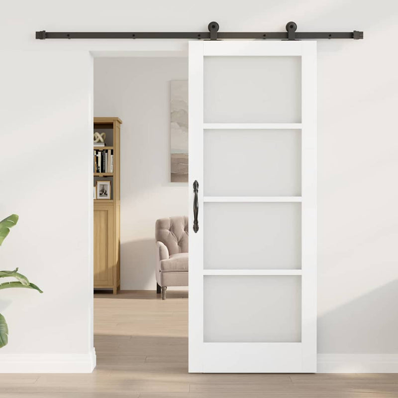 vidaXL Csúszóajtó ORKDAL Fehér 78 x 202 cm Fa és fém