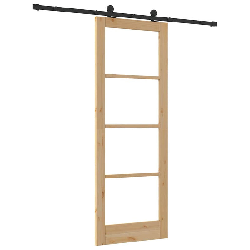 vidaXL Csúszóajtó ORKDAL Barna 78 x 211 cm Fa és fém