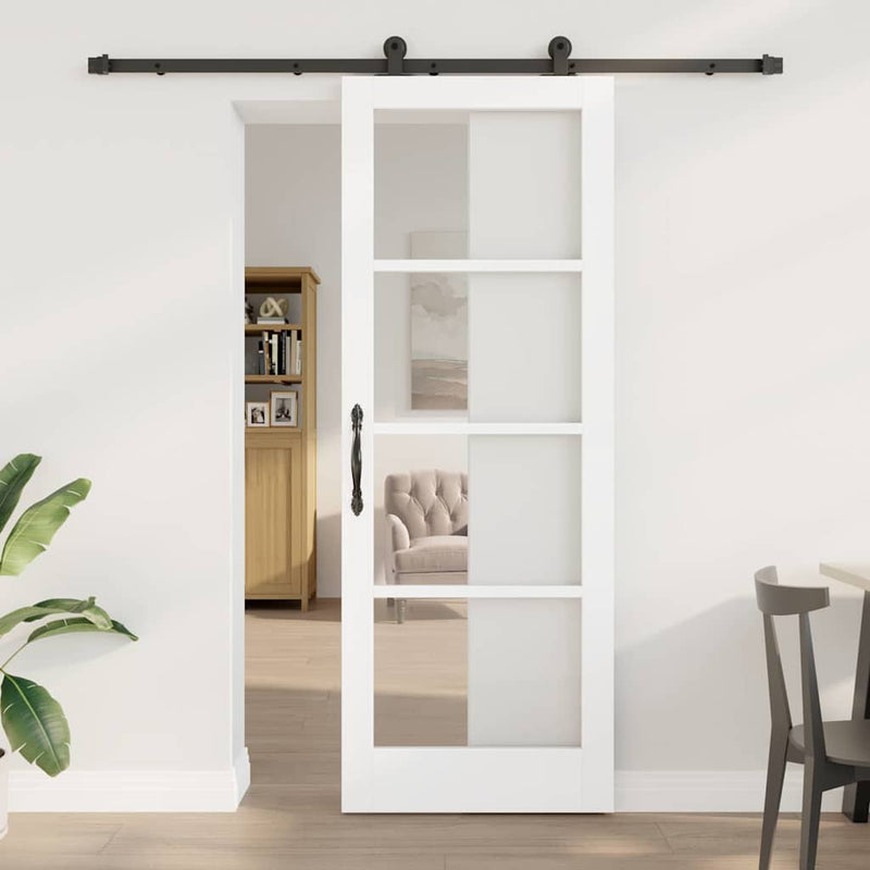 vidaXL Csúszóajtó ORKDAL Fehér 78 x 211 cm Fa és fém