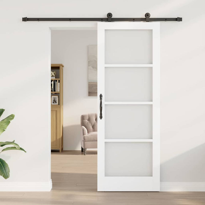 vidaXL Csúszóajtó ORKDAL Fehér 78 x 211 cm Fa és fém
