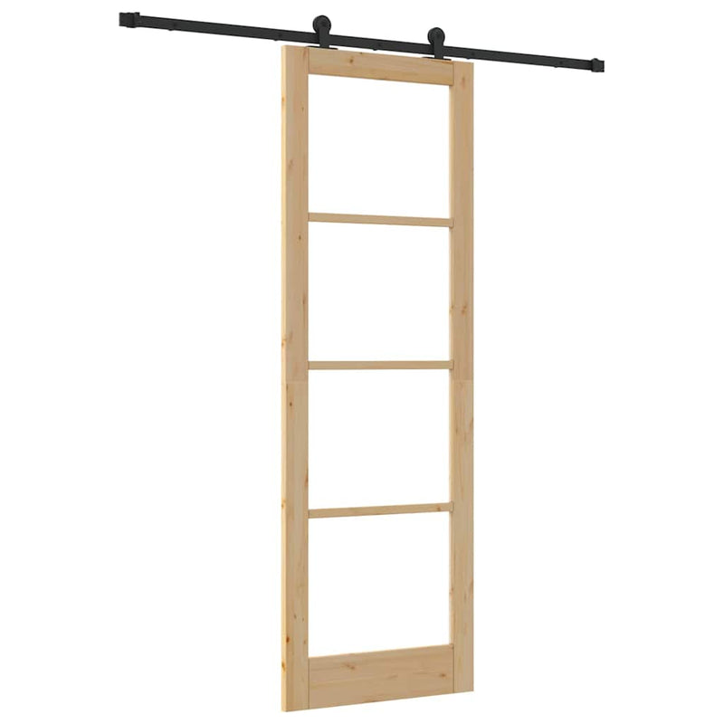 vidaXL Csúszóajtó ORKDAL Barna 78 x 232 cm Fa és fém