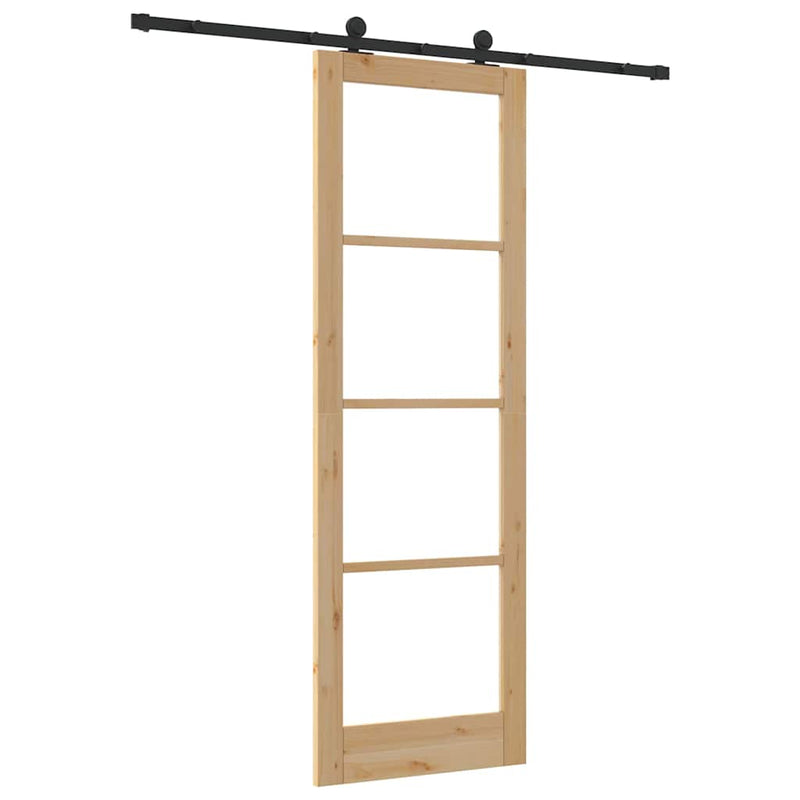 vidaXL Csúszóajtó ORKDAL Barna 78 x 232 cm Fa és fém