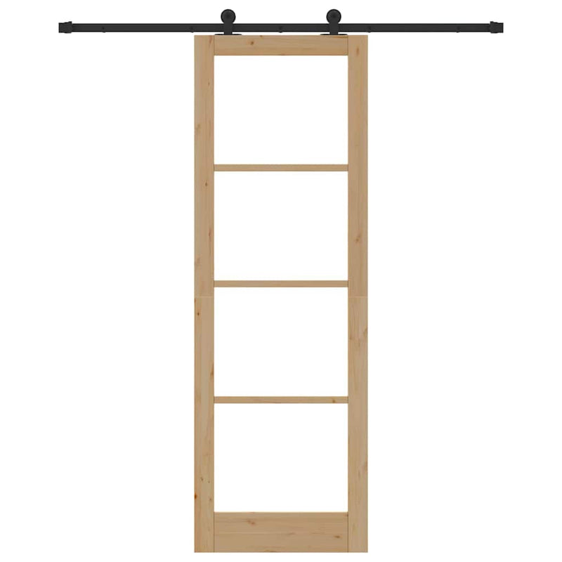 vidaXL Csúszóajtó ORKDAL Barna 78 x 232 cm Fa és fém