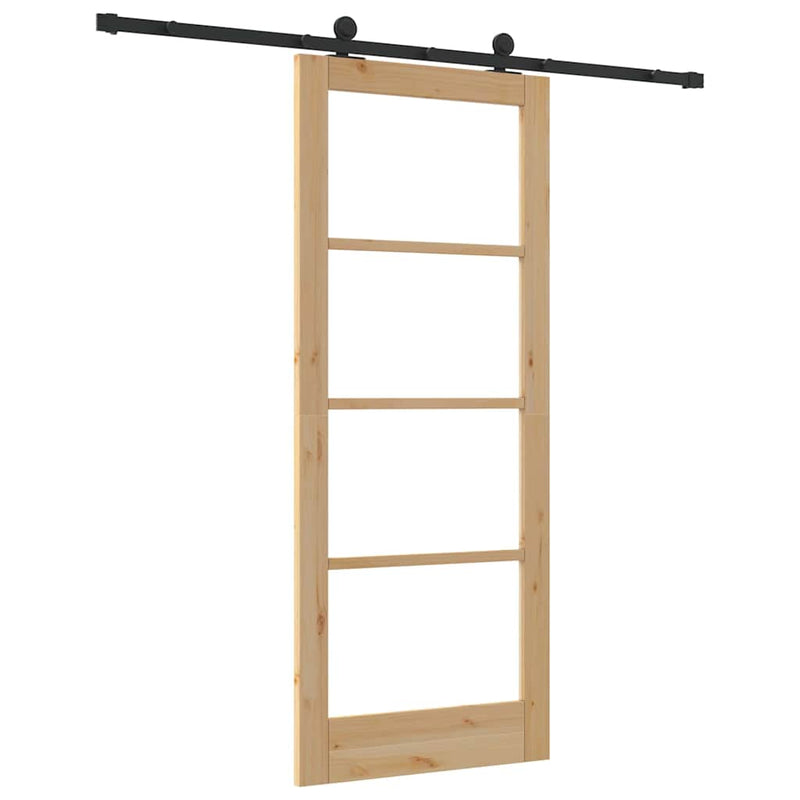 vidaXL Csúszóajtó ORKDAL Barna 83 x 202 cm Fa és fém