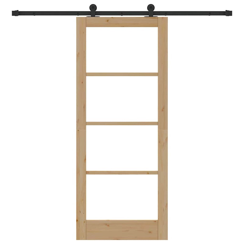 vidaXL Csúszóajtó ORKDAL Barna 83 x 202 cm Fa és fém